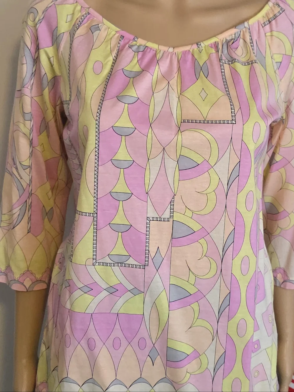 Geometric Print Top Made In Italy - Picture 2 of 5
